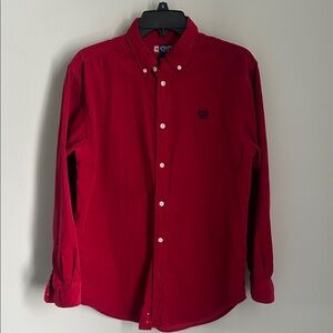 Chaps Red Casual Button Down Shirt